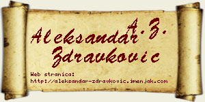 Aleksandar Zdravković vizit kartica